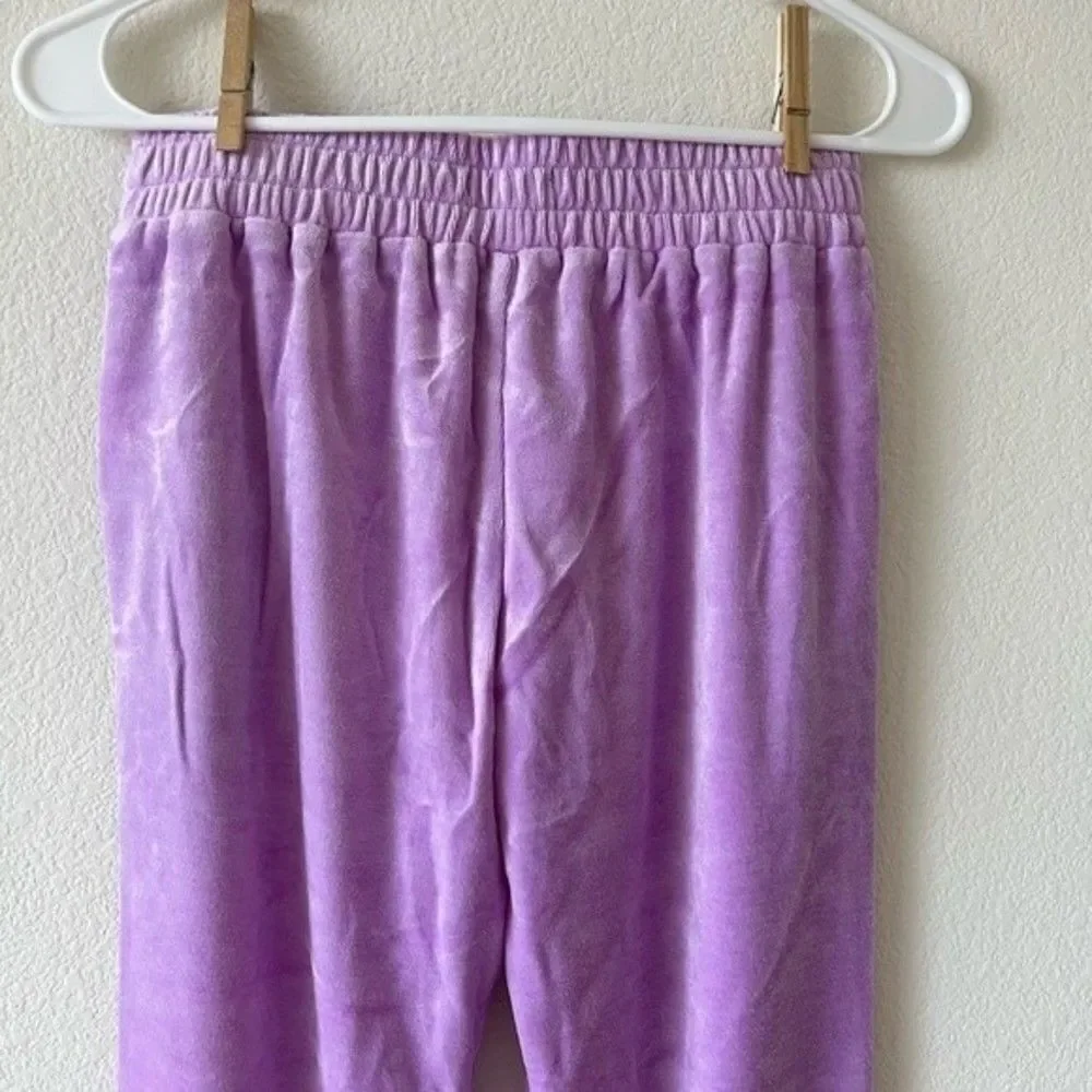 NWT Generation Love Ivy Velour Jogger Sweatpants Lilac Purple Pink XS